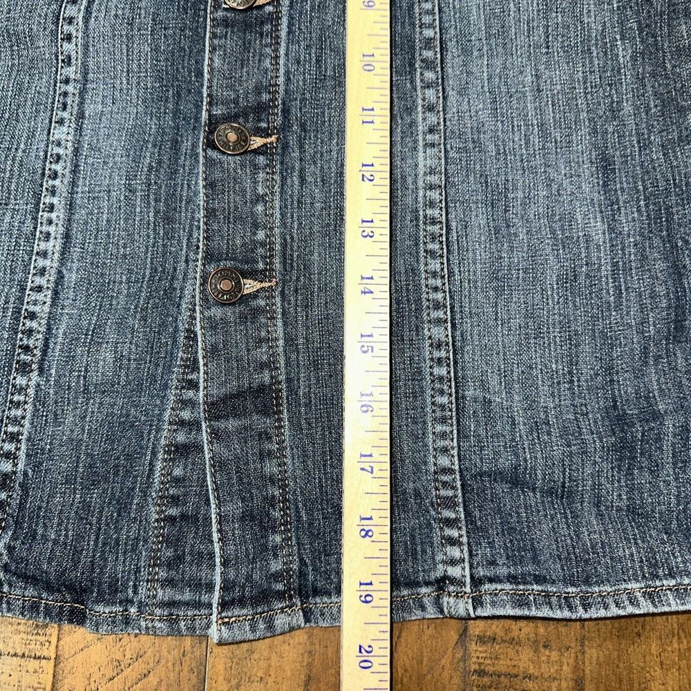 Vintage Tommy Hilfiger Denim Maxi Skirt Front/rear Pockets size 6-buttons (SO13) - Picture 8 of 8